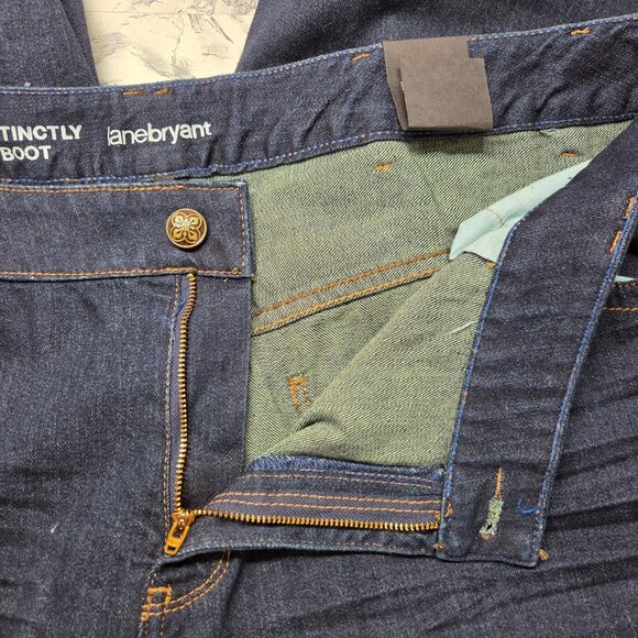 Lane Bryant 26 Petite Dark Wash Denim Blue Distinctly Boot Cut Classic Jeans NWT - Picture 9 of 11